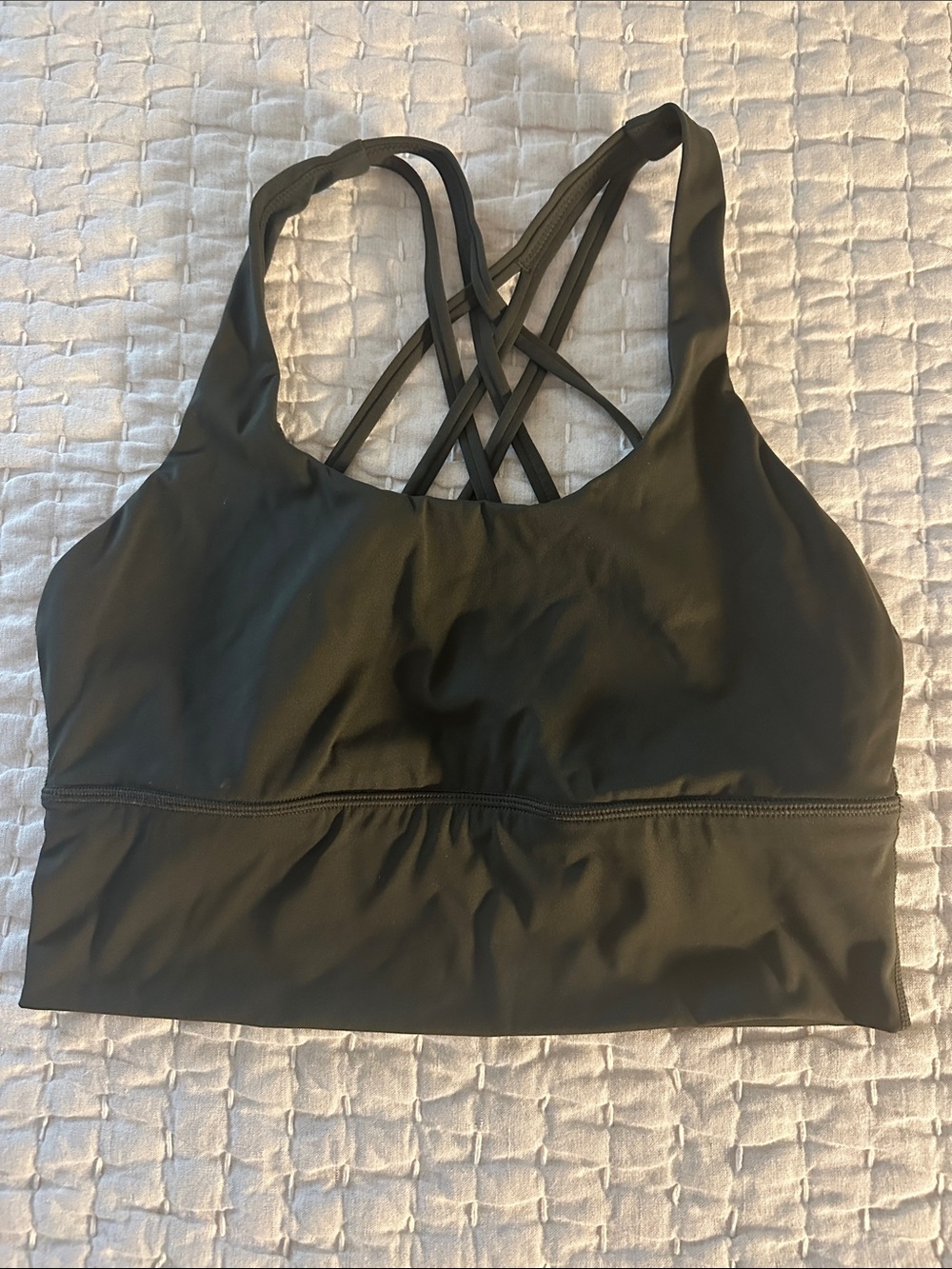 Strappy Black Sports Bralette with Cross-Back Support